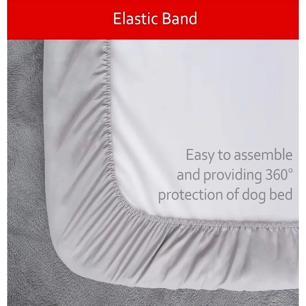 2 PACK Waterproof Dog Bed Covers Replacement Washable, Grey Star Print 32x44 In